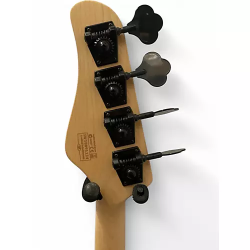 Used Schecter Guitar Research j4 Black Electric Bass Guitar Black - musicians--Friend