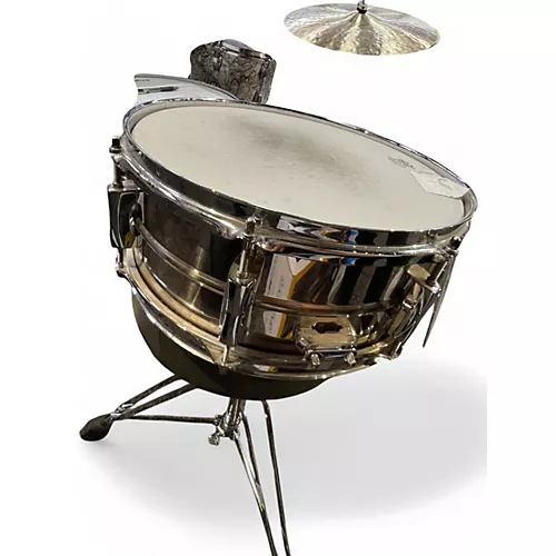 Used Pearl 5X14 Sensitone Snare Chrome Drum Chrome 8 - musicians--Friend