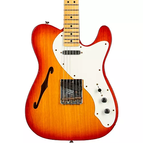 Fender Custom Shop Limited Edition 50s Telecaster Thinline Journeyman Relic Electric Guitar Aged Cherry Sunburst - musicians--Friend