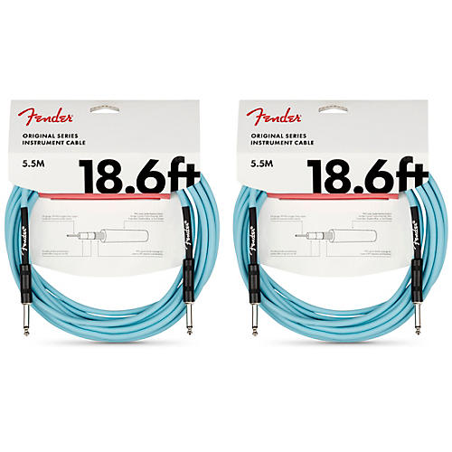 Fender Original Series Limited-Edition Instrument Cable 18.6 ft. Sonic Blue 2-Pack - musicians--Friend