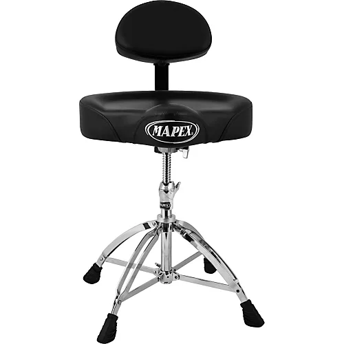 Mapex T775 Saddle Top Drum Throne With Back Rest and 4 Double-Braced Legs - musicians--Friend