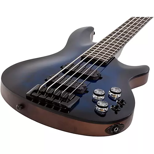 Schecter Guitar Research Omen Elite-5 5-String Electric Bass See-Thru Blue Burst - musicians--Friend
