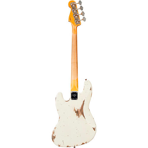 Fender Custom Shop 1960 Jazz Bass Guitar Heavy Relic Aged Olympic White - musicians--Friend