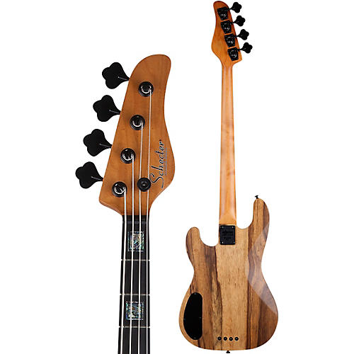 Schecter Guitar Research Model-T 4 Exotic Black Limba Electric Bass Satin Natural - musicians--Friend