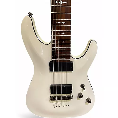 Used Schecter Guitar Research Demon 7 String Alpine White Solid Body Electric Guitar Alpine White - musicians--Friend