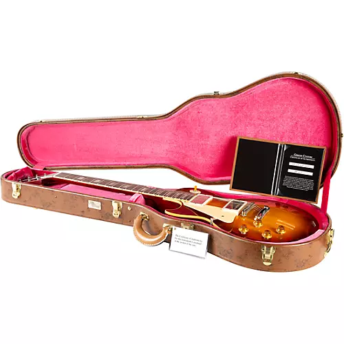 Gibson Custom 1958 Les Paul Standard Reissue VOS Left-Handed Electric Guitar Washed Cherry Sunburst - musicians--Friend