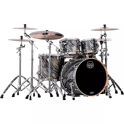 Open-Box Mapex Saturn V 4-Piece Rock Shell Pack Condition 1 - Mint Marine Spiral Custom Wrap - musicians--Friend
