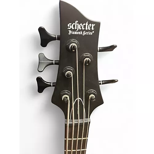 Used Schecter Guitar Research stelleto stealth 5 Black Electric Bass Guitar Black - musicians--Friend