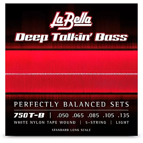 LaBella Deep Talkin' Bass White Nylon Tape Wound 5-String Bass Strings - musicians--Friend