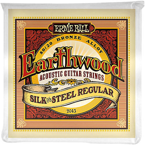 Ernie Ball 2043 Earthwood 80/20 Bronze Silk and Steel Acoustic Guitar Strings - musicians--Friend