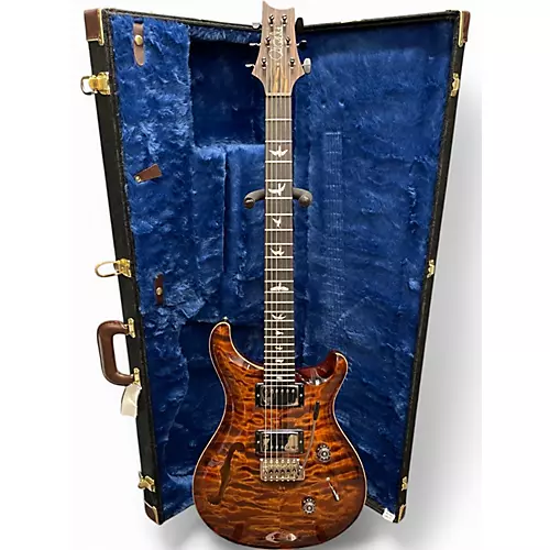 Used 2024 PRS Wood library Custom 24 Semi-Hollow 10 top copperhead burst Hollow Body Electric Guitar copperhead burst - musicians--Friend