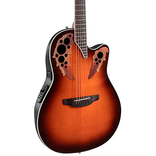 Ovation CE48 Celebrity Series Elite Super Shallow Acoustic-Electric Guitar Ruby Red - musicians--Friend