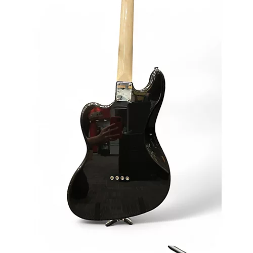 Used 2024 Squier Paranormal Rascal Bass HHa Metallic Black Electric Bass Guitar Metallic Black - musicians--Friend