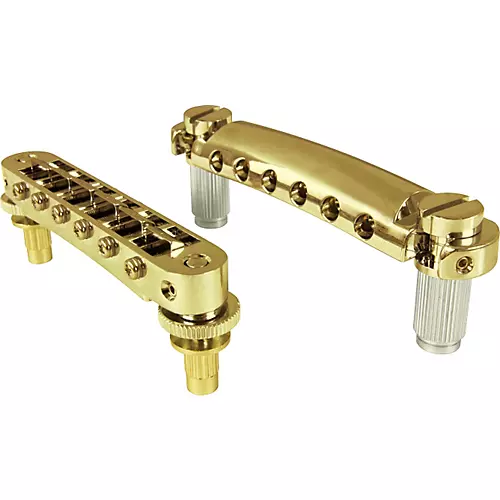 TonePros Standard Locking Tune-o-matic/Tailpiece Set (small posts/notched saddles) Black - musicians--Friend
