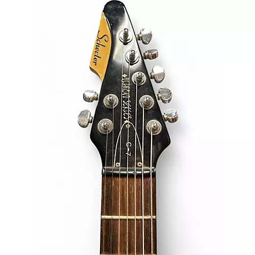 Used Schecter Guitar Research DIAMOND SERIES C-7 LEFT-HANDED Black Electric Guitar Black - musicians--Friend