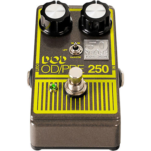 DOD 250 50th Anniversary Edition Overdrive Preamp Effects Pedal Gray/Yellow - musicians--Friend