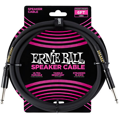 Ernie Ball Ernie Ball Speaker Cable Black Straight/Straight 3 ft. Black - musicians--Friend
