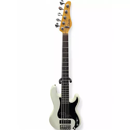 Used 2013 Schecter Guitar Research P5 Ivory Electric Bass Guitar Ivory - musicians--Friend