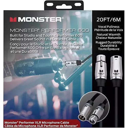 Monster Cable Prolink Performer 600 Microphone Cable 20 ft. Black - musicians--Friend
