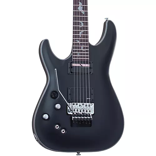 Schecter Guitar Research Damien Platinum 6 with Floyd Rose and Sustainiac Left-Handed Electric Guitar Satin Black - musicians--Friend