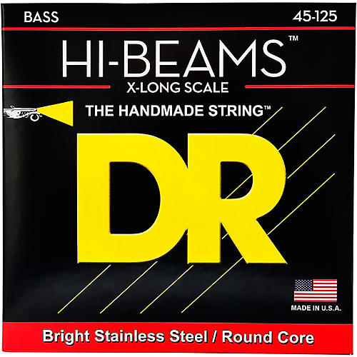 DR Strings Hi-Beams Stainless Steel 5-String Bass Strings X-Long Scale (45-65-85-105-125) - musicians--Friend