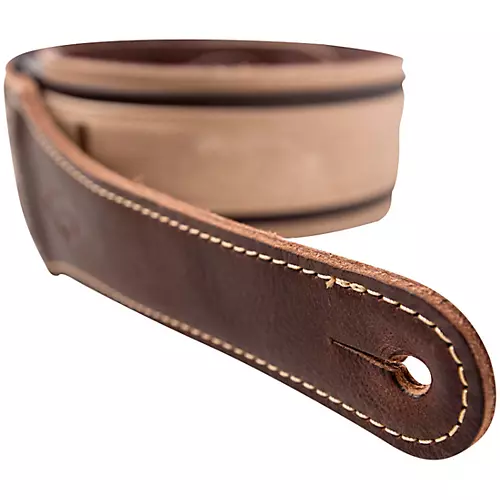 Taylor Reflections Leather Guitar Strap - Spruce Brown and Tan 2.5 in. - musicians--Friend