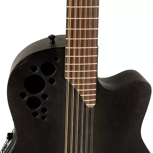 Ovation 2058TX-5-G Pro Series Elite TX Deep Contour 12-String Acoustic-Electric Guitar Textured Black - musicians--Friend