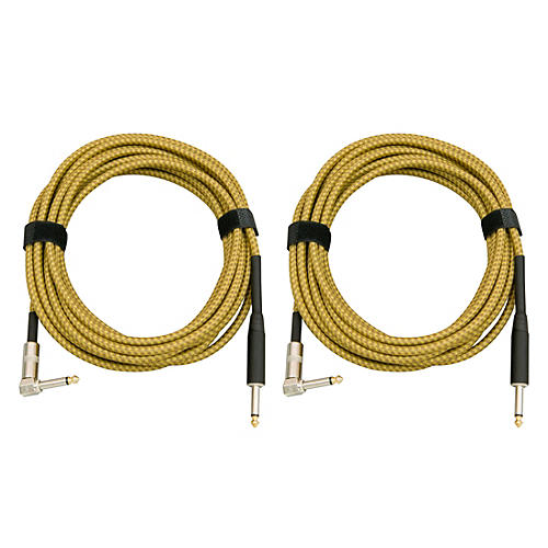 Musician's Gear Tweed Right Angle Instrument Cable 2-Pack 20 ft. Red - musicians--Friend