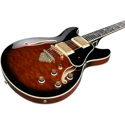 Ibanez Artcore Expressionist AS93QMSP Semi-Hollowbody Electric Guitar Dark Brown Sunburst - musicians--Friend