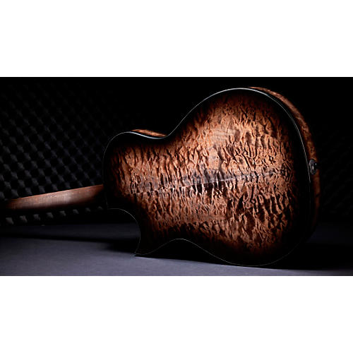 Taylor Custom Sitka Spruce-Big Leaf Maple Grand Auditorium Acoustic-Electric Guitar Cranberry Edgeburst - musicians--Friend