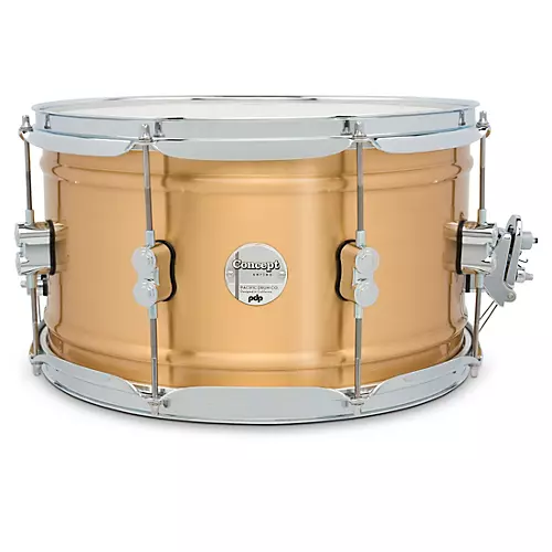 PDP by DW Concept Series 1.2 mm Natural Satin Brushed Brass Snare Drum 14 x 8 in. - musicians--Friend