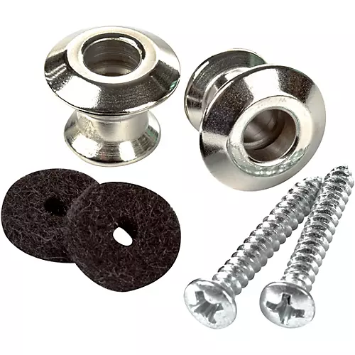 Dunlop STRAPLOK DUAL DESIGN STRAP BUTTON SET - NICKEL - 2/SET Black - musicians--Friend