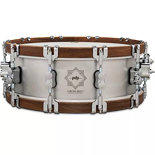 PDP by DW Concept Select Aluminum Snare Drum With Walnut Hoops 14 x 5 in. Aluminum - musicians--Friend