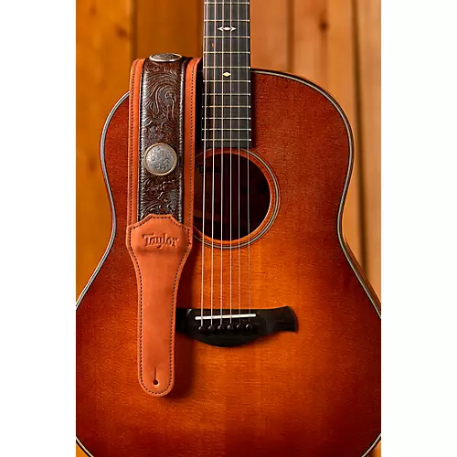 Taylor Grand Pacific Leather Strap, Nickel Conchos Black 3 in. - musicians--Friend