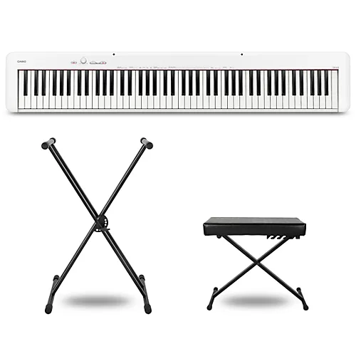 Casio CDP-S110 Digital Piano With X-Stand and Bench White Essentials Package - musicians--Friend