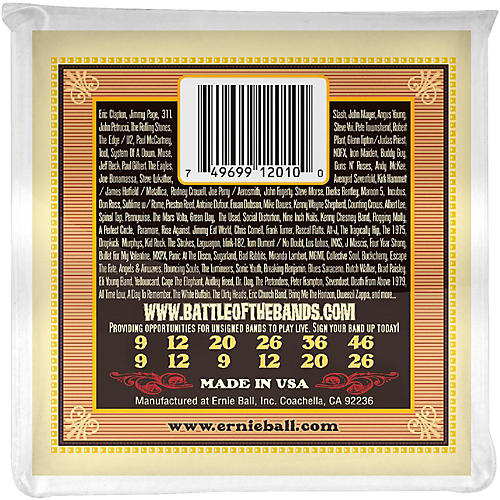 Ernie Ball 2010 Earthwood 80/20 Bronze 12-String Light Acoustic Guitar Strings - musicians--Friend