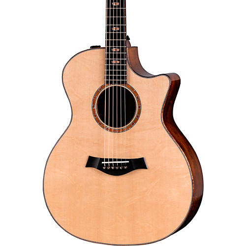 Taylor Custom Bearclaw Sitka Spruce-Tiger Myrtle Grand Auditorium Acoustic-Electric Guitar Natural - musicians--Friend