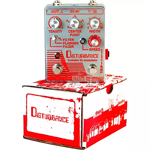 Death By Audio Disturbance Lockable LFO Modulator Filter, Flanger, Fazer Effects Pedal Mirrored Chrome and Red - musicians--Friend