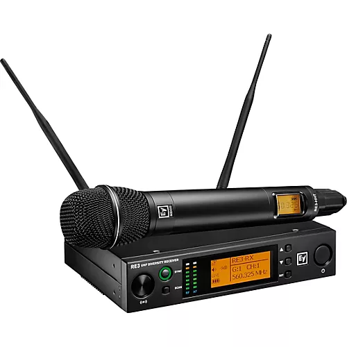 Electro-Voice RE3 Wireless Handheld Set With ND86 Dynamic Supercardioid Vocal Microphone Head 653-663 MHz - musicians--Friend