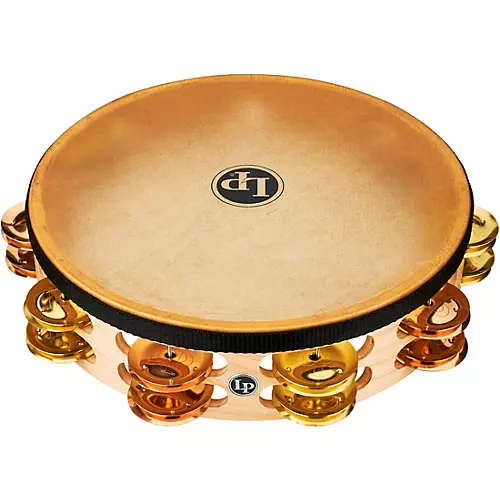 LP Pro Double Row Headed Tambourine 10 in. Brass - musicians--Friend