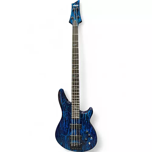 Used Schecter Guitar Research C4 SILVER MOUNTAIN CORROSIVE COBALT Electric Bass Guitar CORROSIVE COBALT - musicians--Friend
