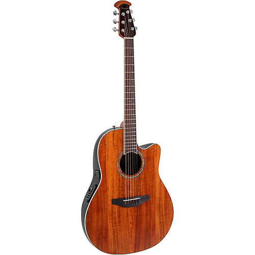 Ovation CS24P Celebrity Series Traditional Plus Mid-Depth Acoustic-Electric Guitar Nutmeg Burled Maple - musicians--Friend