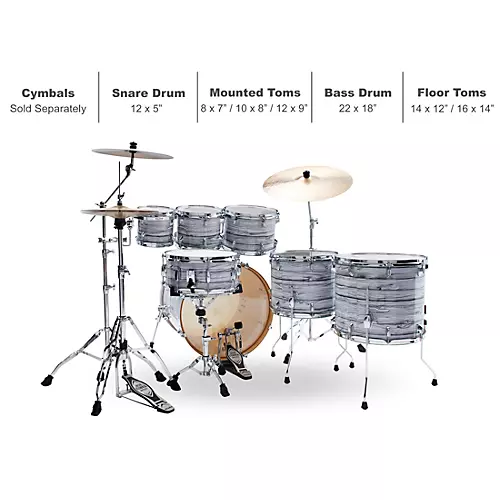 TAMA Superstar Classic 7-Piece Shell Pack Ice Ash Wrap - musicians--Friend