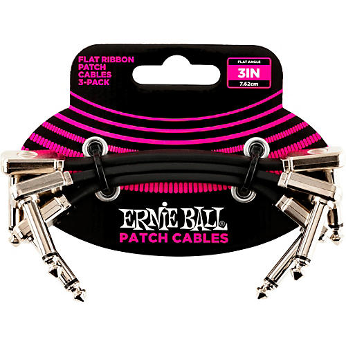 Ernie Ball Flat Ribbon 3-Pack Patch Cables 6 in. Red - musicians--Friend