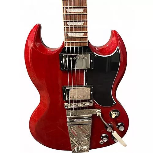 Used Gibson SG Custom Maestro Vibrola Reissue Cherry Solid Body Electric Guitar Cherry - musicians--Friend