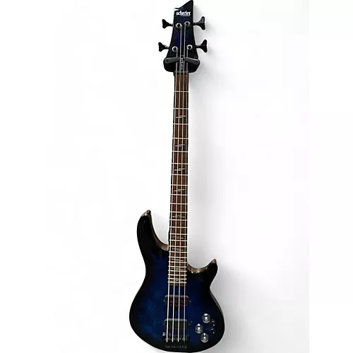 Used Schecter Guitar Research OMEN ELITE 4 SEE THRU BLUE Electric Bass Guitar SEE THRU BLUE - musicians--Friend