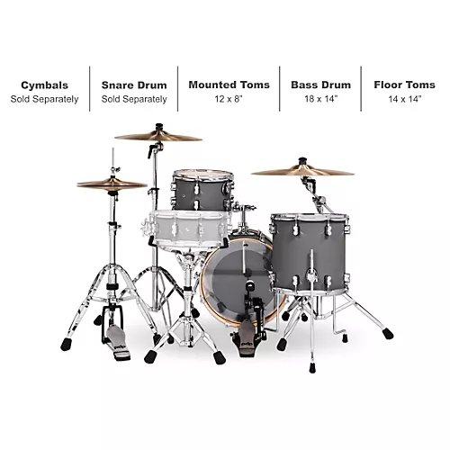 PDP by DW Concept Maple 3-Piece Bop Shell Pack Satin Black - musicians--Friend