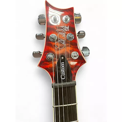 Used PRS SE CUSTOM 24-08 RED BURST Solid Body Electric Guitar RED BURST - musicians--Friend