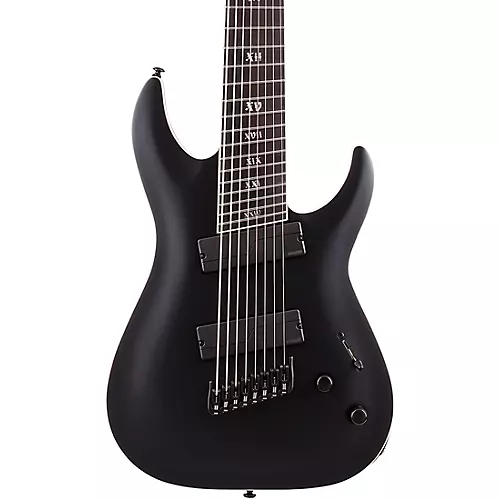 Schecter Guitar Research C-8 MS SLS Elite Evil Twin 8-String Electric Guitar Satin Black - musicians--Friend