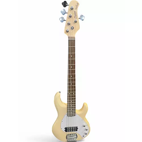 Used Sterling by Music Man stingray 5  white  Electric Bass Guitar white - musicians--Friend